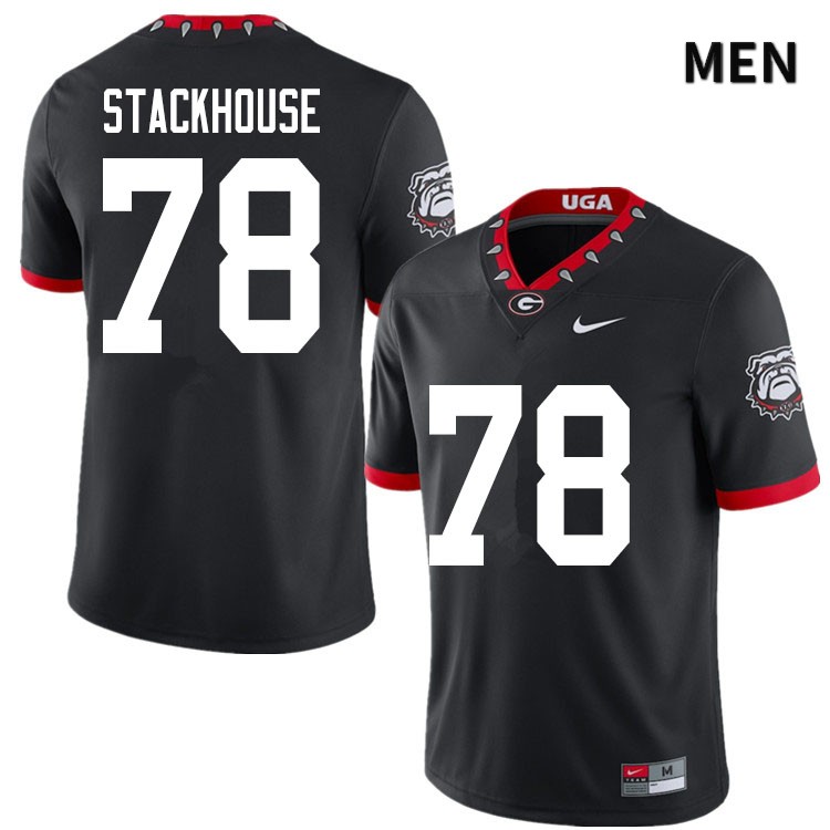 Georgia Bulldogs Men's Nazir Stackhouse #78 Black 2020 Mascot 100th Anniversary Stitched College UGA Football Jersey 23NJ016YK